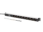 DIGITUS PDU 9-fach 19  Alu. 1HE 2m schwarz