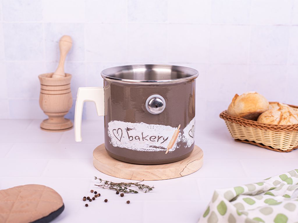 Oala pentru gatit la abur 2l Bakery Metalac email/16cm/2l