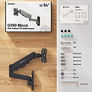 ONKRON Desk Mount for Monitor 13 - 32 , max 8 kg, tilt-swivel, with rotation