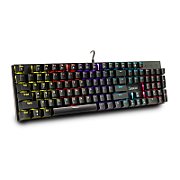 TASTATURA mecanica SPACER USB GLADIATOR, switch-uri mecanice rosii, 104 taste, anti-ghosting 26 taste, iluminare RGB , black,  SPKB-MK-GLADIATOR  (timbru verde 0.8 lei)