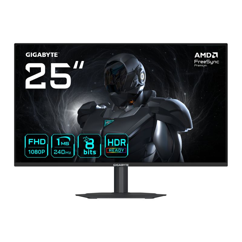 Monitor SS IPS LED GIGABYTE 24.5  G25F2A, Full HD 1920 x 1080, HDMI, DisplayPort, Boxe, Pivot Negru