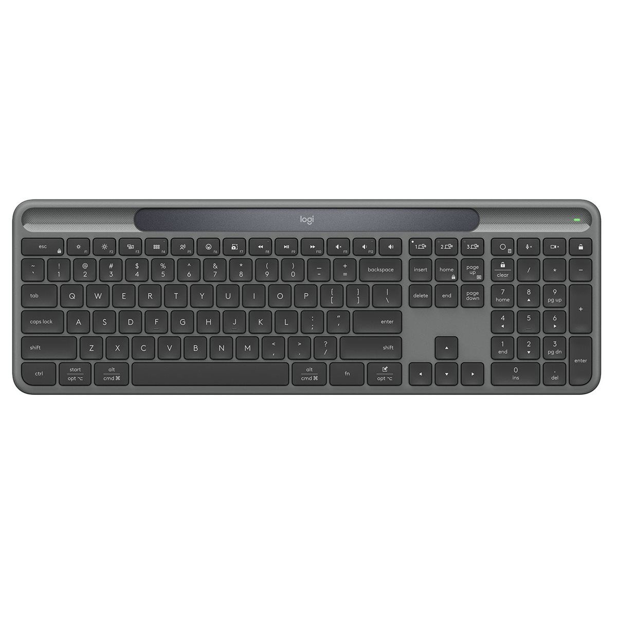 Logitech Signature Slim Solar+ K980 keyboard Universal RF Wireless + Bluetooth QWERTZ German Graphite