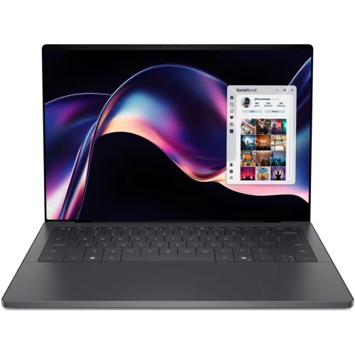 Laptop Dell XPS 14 DA14260, 14 inch 2880 x 1800 Touchscreen, Intel Core ultra x7 358H (16 C / 16 T, 1.5 GHz - 4.8 GHz, 18 MB cache, 28 W), 32 GB LPDDR5X, 2 TB SSD, Intel Arc Graphics, Windows 11 Pro, Tastatura English International, Graphite