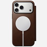 NOMAD Modern Leather Folio - skórzane etui do iPhone 17 Pro Max kompatybilne z MagSafe (brown) [go]