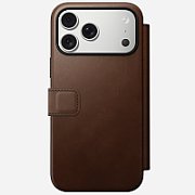 NOMAD Modern Leather Folio - skórzane etui do iPhone 17 Pro Max kompatybilne z MagSafe (brown) [go]