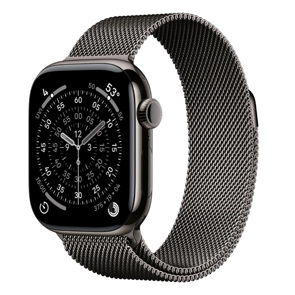 Apple Watch Series 11 GPS + Cellular 46mm Slate Titanium Case with Slate Milanese Loop - S/M