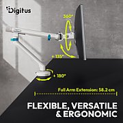 Digitus DA-90470 sistem montare monitor/stand 88,9 cm (35 ) Birou Alb