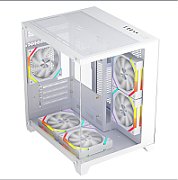 Carcasa 1stPLAYER® Gaming BV5-wh, 5 ventilatoare aRGB plus PWM, Micro-ATX, telecomanda, alb
