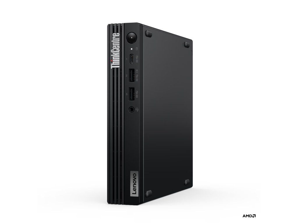 Desktop PC Lenovo ThinkCentre M75q Gen 5 Tiny (1L), AMD Ryzen 5 8500GE (6 C / 12 T, 3.40 GHz - 5.0 GHz, 16 MB cache, 35 W), 16 GB DDR5, 512 GB Tip SSD: M.2 2280 PCIe 4.0x4 NVMe Opal 2.0, Fara unitate optica integrata, AMD Radeon 740M Partajata, Adaptor extern 65 W, Windows 11 Pro