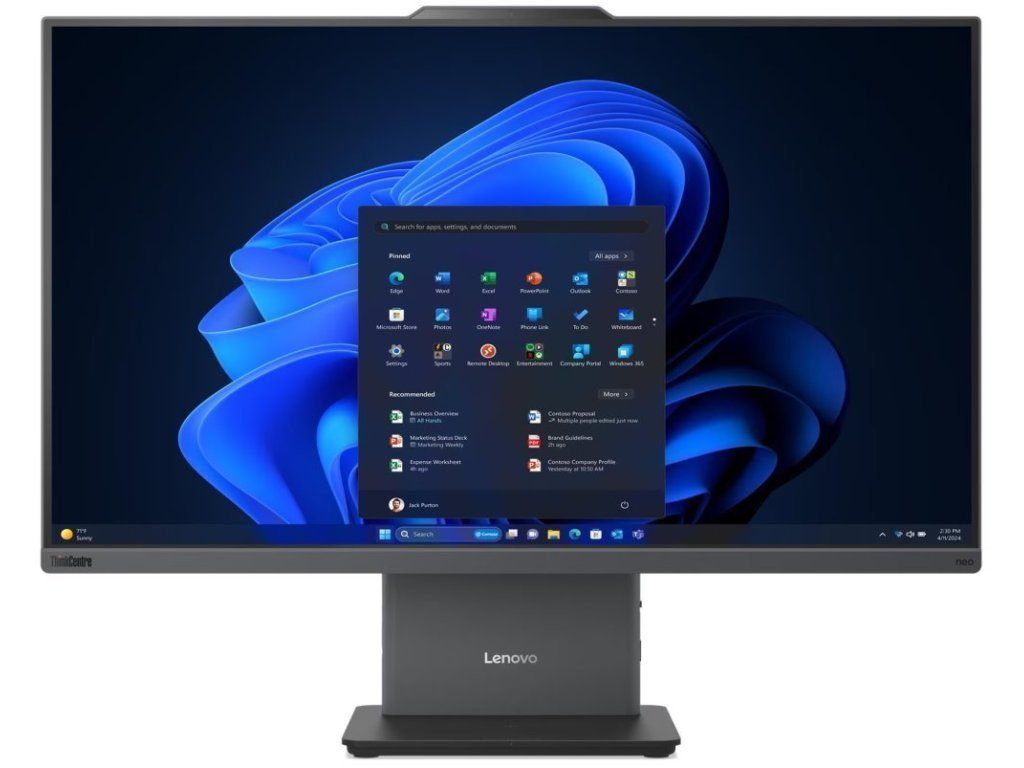 All-In-One Lenovo ThinkCentre neo 55a 24 Gen 6 13FA0044CK, 23.8 inch 1920 x 1080, AMD 220 (6 C / 12 T, 3.2 GHz - 4.9 GHz, 16 MB cache, 45 W), 16 GB DDR5, 512 GB SSD, AMD Radeon Graphics 0 GB, Windows 11 Pro, Luna Grey