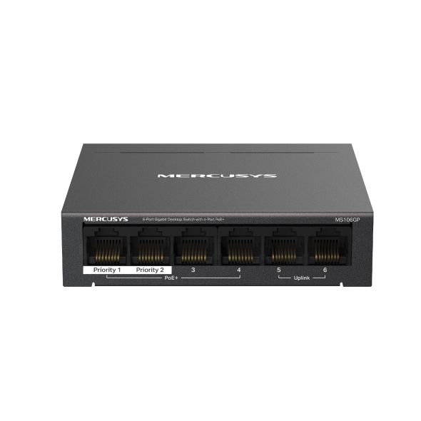 Switch Mercusys MS106GP, 6 porturi 10/100/1000 Mbps