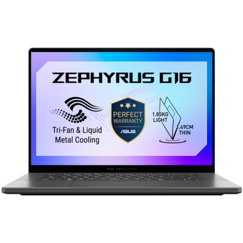 Laptop ASUS ROG Zephyrus G16 GU606AR-TB066W, 16.0 inch 2560 x 1600, Intel Core Ultra 9 285H (16 C / 16 T, N/A - N/A, N/A cache, 45 W), 32 GB LPDDR5X, 1 TB SSD, nVidia GeForce RTX 5070 Ti, Windows 11 Home, Tastatura US International, Negru