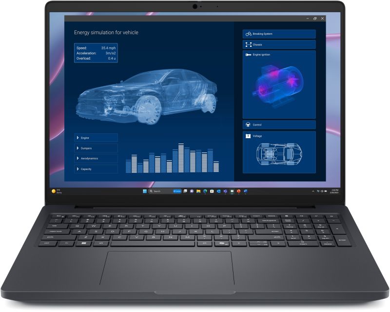 Laptop Dell N/A MC16255, 16 inch FHD+, AMD Ryzen AI 9 340 (10 C / 20 T, N/A - N/A, N/A cache, N/A), 16 GB DDR5, 256 GB SSD, nVidia N/A, Windows 11 Pro, Tastatura International, Negru