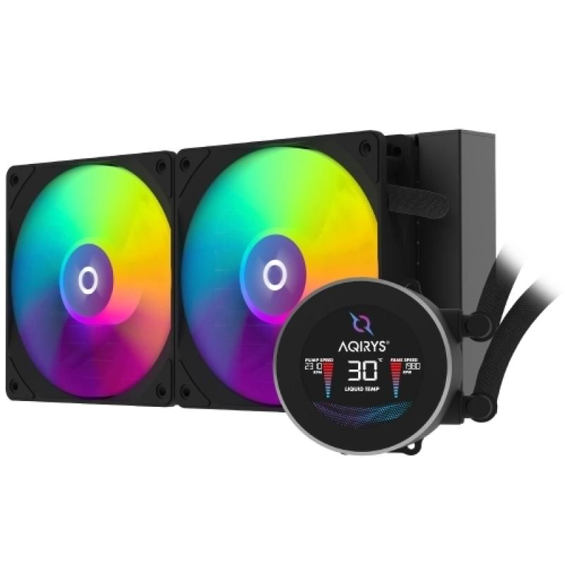 Cooler Procesor AQIRYS AQRYS_HYDRA240B, Lichid, 12 cm, 2 ventilatoare, Nu