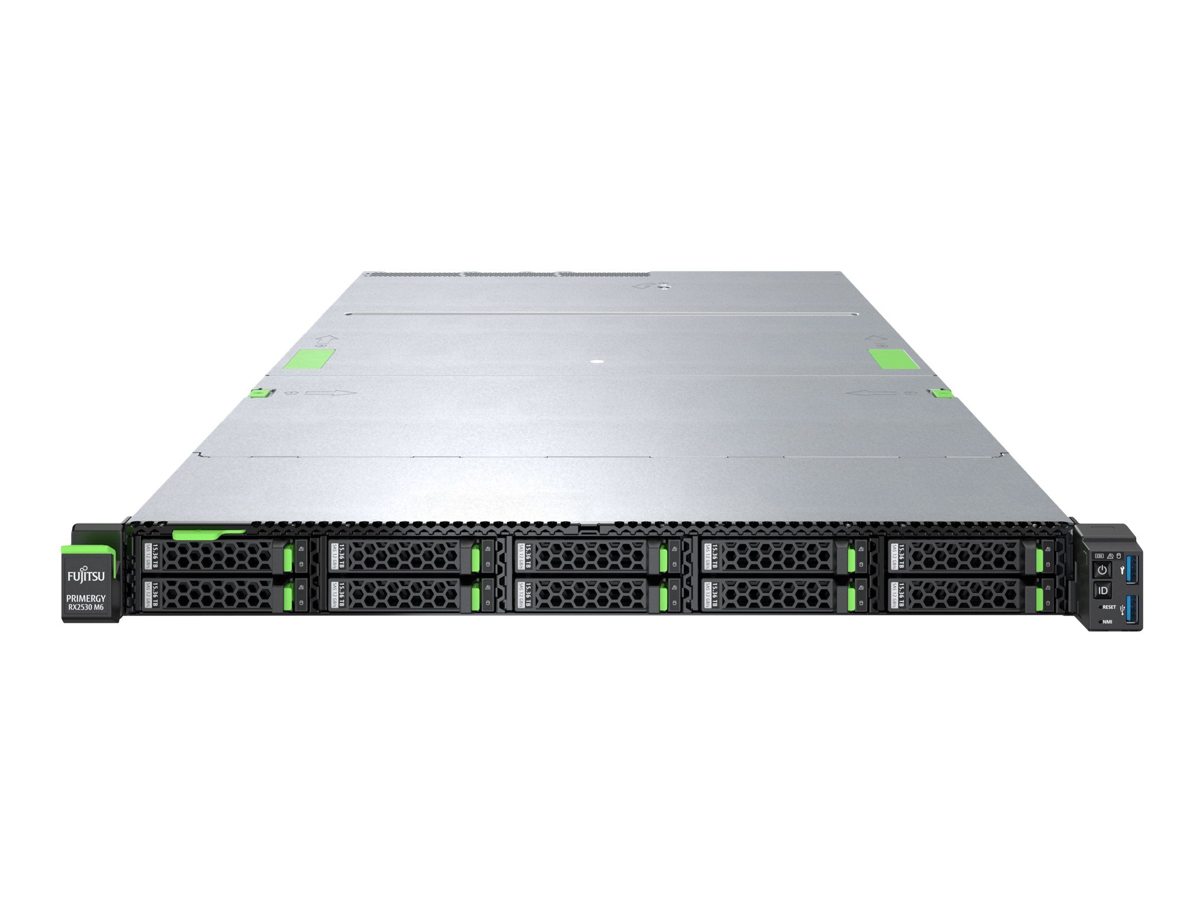 Server Fujitsu Primergy RX2530 M6, Rack 1U, fara procesor, 2 x Intel socket 4189  max 150 W, fara memorie, Fara, 8 x SFF, Fujitsu PRAID EP 3258-16i, Fara, 800 W