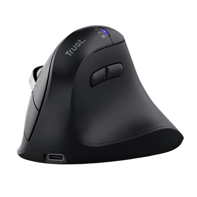 Mouse wireless ergonomic Trust Vyran, rezolutie 4800 DPI, material ABS, negru
