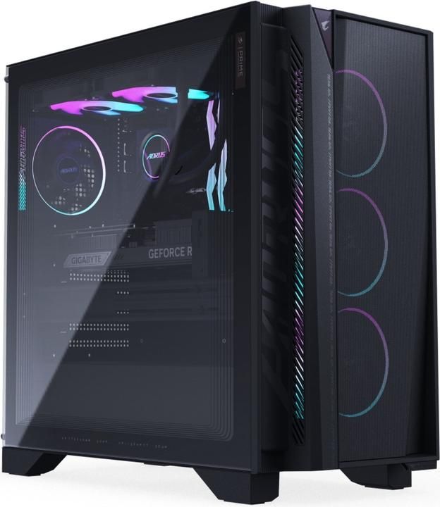 AORUS PRIME 5 AP551, AMD Ryzen 7 9800X3D, 32 GB DDR5, SSD 2TB, GeForce RTX 5070 Ti 16GB, Windows 11 Home, Negru, ARGB
