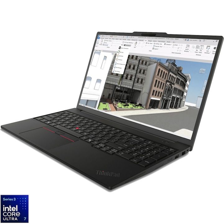 Laptop Lenovo ThinkPad P16s Gen 5 21XE001GRI, 16 inch 1920 x 1200, Intel Core ultra 7 356H (16 C / 22 T, 1.4 GHz - 4.8 GHz, 24 MB Intel Smart Cache cache, 28 W), 32 GB LPDDR5X, 1 TB SSD, Nvidia RTX PRO 1000 Blackwell, Windows 11 Pro, Tastatura English, Storm Grey