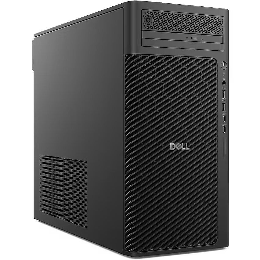 Desktop PC Dell Pro Max Tower T2 FCT2250 Tower, Intel Core Ultra 7 265 (20 C / 20 T, 2.4 GHz - 5.3 GHz, 30 MB cache, 65 W), 16 GB DDR5, 512 GB SSD, Fara unitate optica integrata, NVIDIA RTX 2000 Ada 16 GB, 500 W, Windows 11 Pro