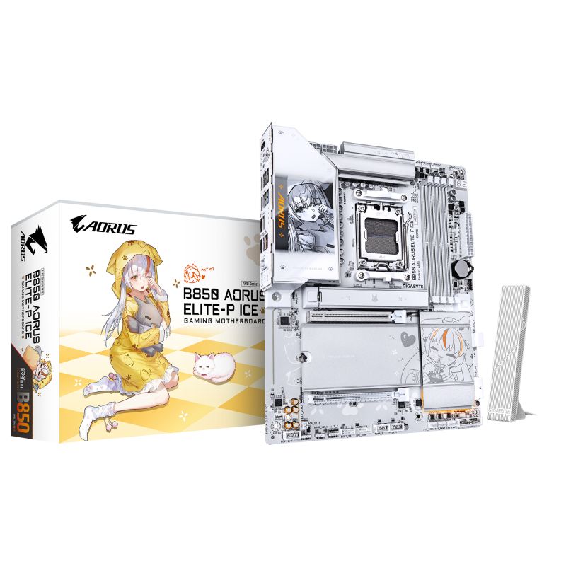 Placa de baza GIGABYTE B850 AORUS ELITE-P ICE, socket AM5, 4x DDR5 UDIMM, 4x SATA, 3x NVMe, 13x USB-A, 2x USB-C, ATX