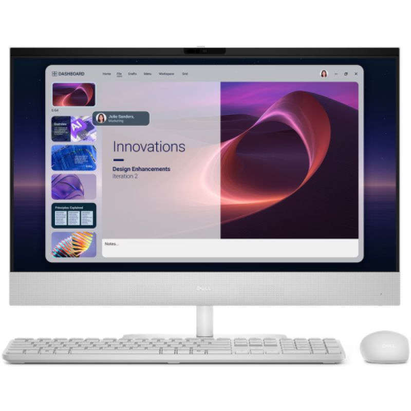 All-In-One DELL 24-ec24260 DEC2426NTU5161W11P, 23.8 inch 1920 x 1080 Touchscreen, Intel Core Ultra 5 325 (8 C / 8 T, 1.2 GHz - 4.5 GHz, 12 MB cache, 25 W), 16 GB DDR5, 1 TB SSD, Intel Intel Graphics 0 GB, Windows 11 Pro, Gri