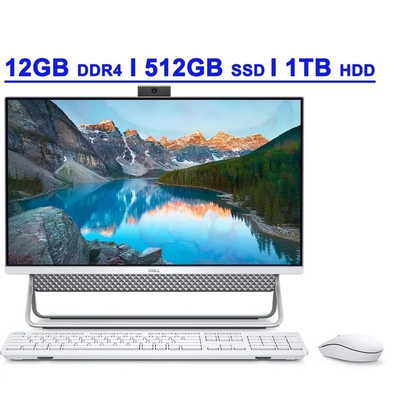 All-In-One Dell 24 AIO EC24250, 23.8 inch 1920 x 1080, Intel Core i5 1334U (10 C / 12 T, 1.3 GHz - 4.6 GHz, 12 MB cache, 15 W), 16 GB DDR5, 512 GB SSD, Intel Intel UHD Graphics 0 GB, Windows 11 Pro, Alb
