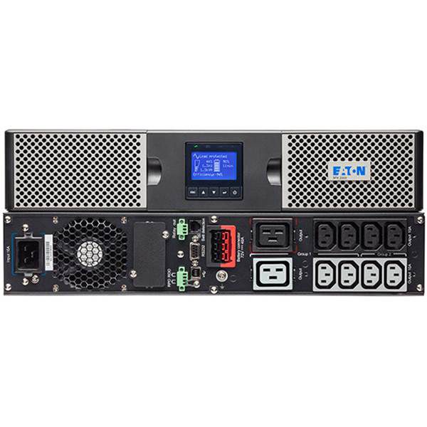UPS Eaton 9PX3000IRT2U, 3000 VA, 3000 W, cu management, on-line, 8x C13, 2x C19, 1x USB, 12V/9Ah Sealed Lead-acid, LCD, Rack 2U, Negru
